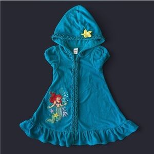 Disney Little Mermaid Ariel hooded terrycloth swimsuit coverup dress